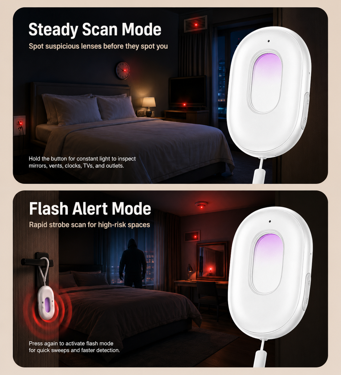 Hidden Camera Detector + Personal Alarm