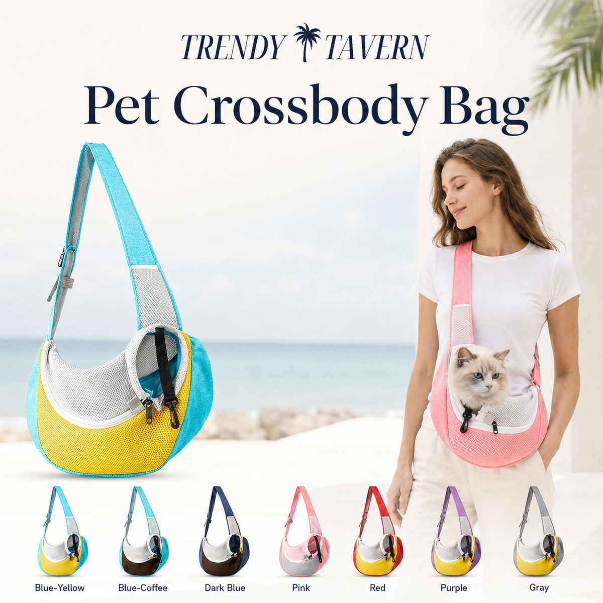 Pet Mesh Carrier Bag with Adjustable Strap