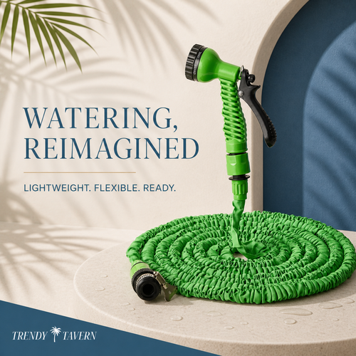 Mesh Expandable Garden Hose with 7-Pattern Spray Gun