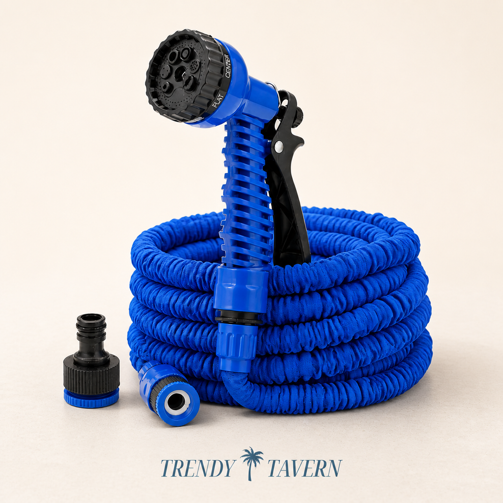Mesh Expandable Garden Hose with 7-Pattern Spray Gun
