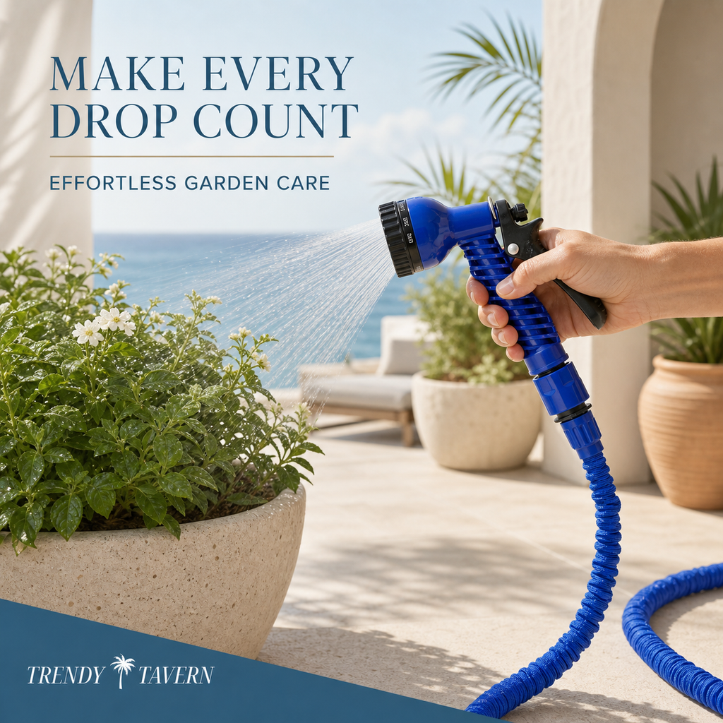 Mesh Expandable Garden Hose with 7-Pattern Spray Gun